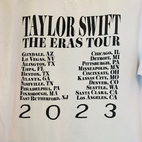 Taylor Swift The Eras Tour T-Shirt 2023 Concert Graphic Tee White Unisex XL - Picture 4 of 11